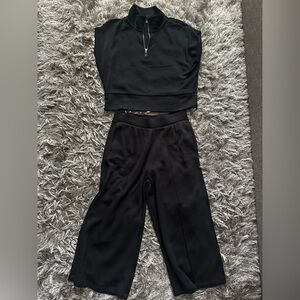 Danskin Black Track Pants & Crop Top Set